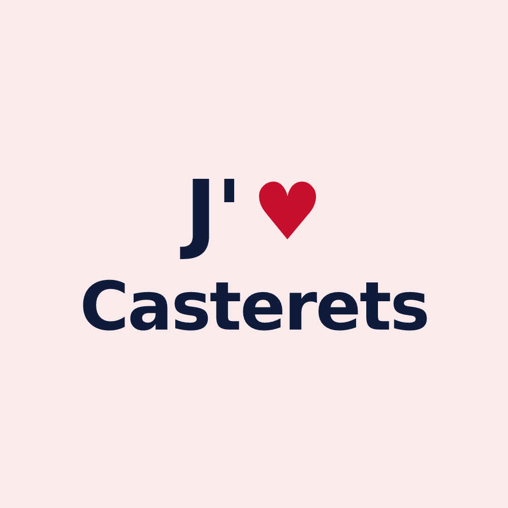 Magnet personnalisé Casterets — design « J'aime Casterets » imprimé sur le magnet