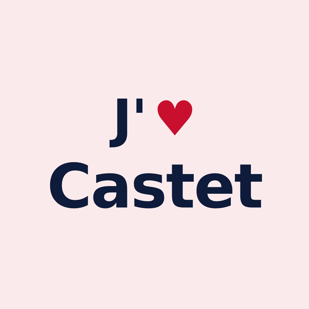 Magnet personnalisé Castet — design J'aime Castet