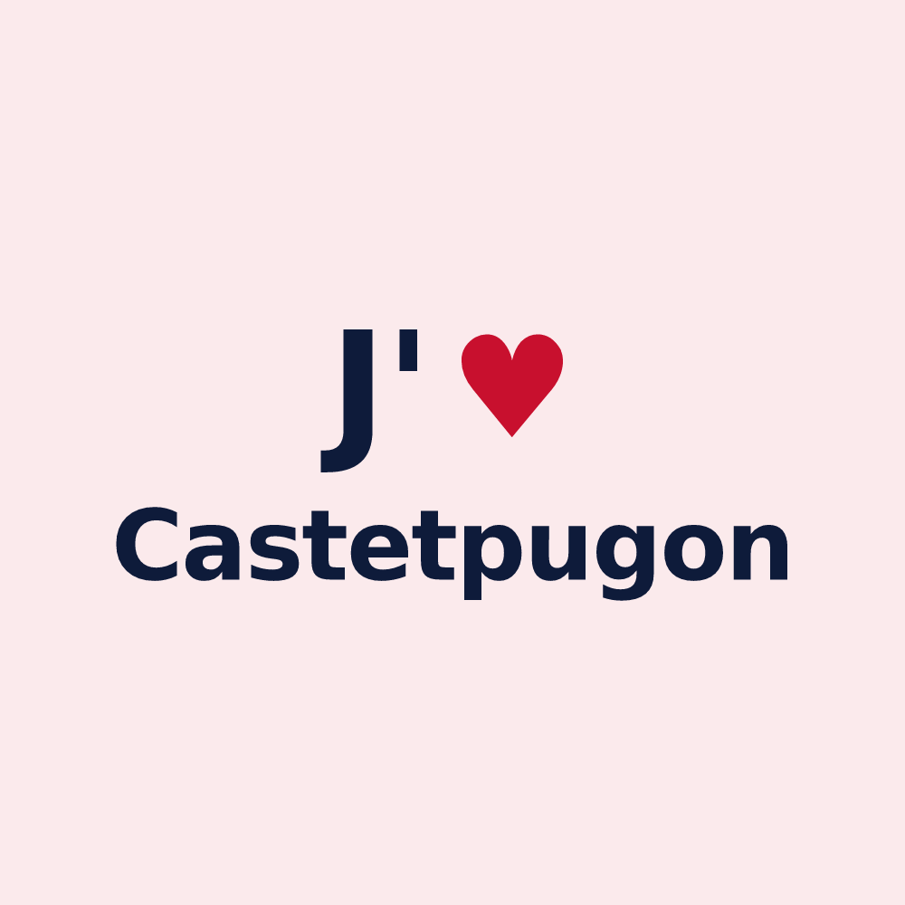 Magnet personnalisé Castetpugon — design J'aime Castetpugon