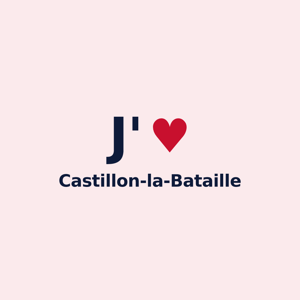 Magnet personnalisé Castillon-la-Bataille — design J'aime Castillon-la-Bataille