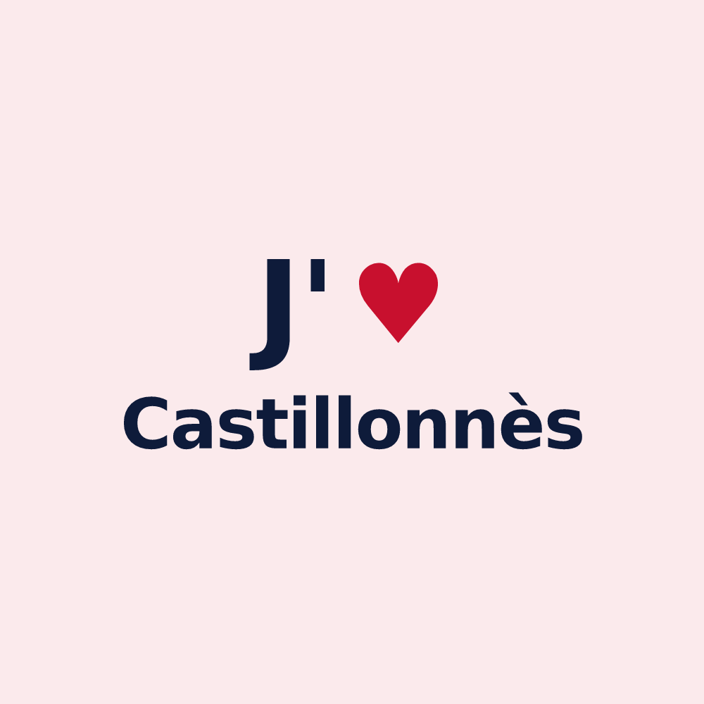 Magnet personnalisé Castillonnès — design J'aime Castillonnès