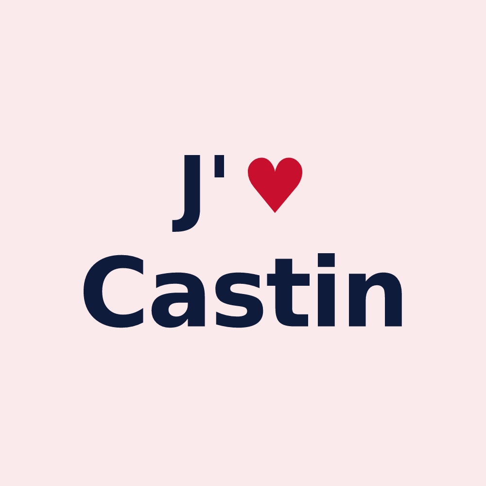 Magnet personnalisé Castin — design J'aime Castin
