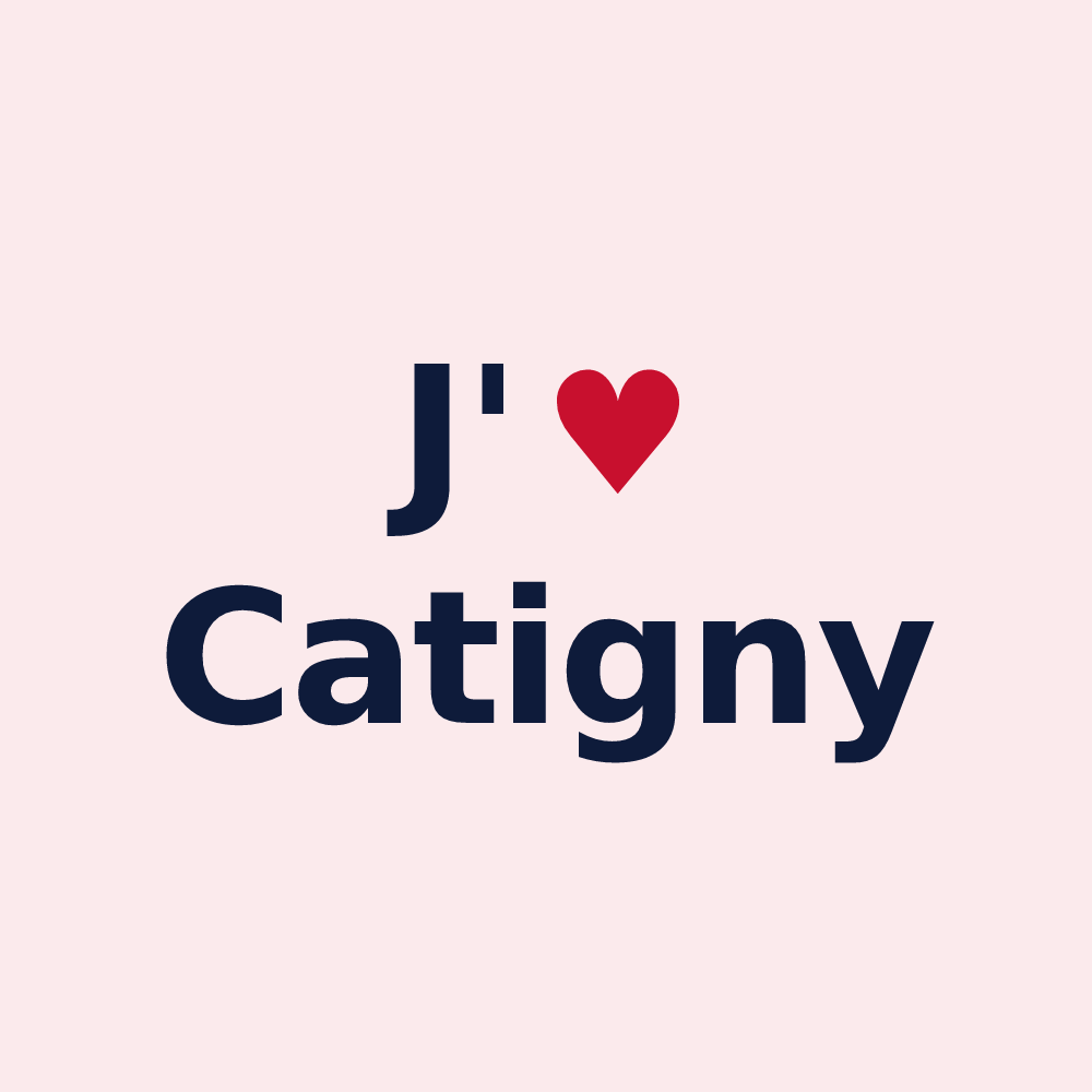 Magnet personnalisé Catigny — design J'aime Catigny