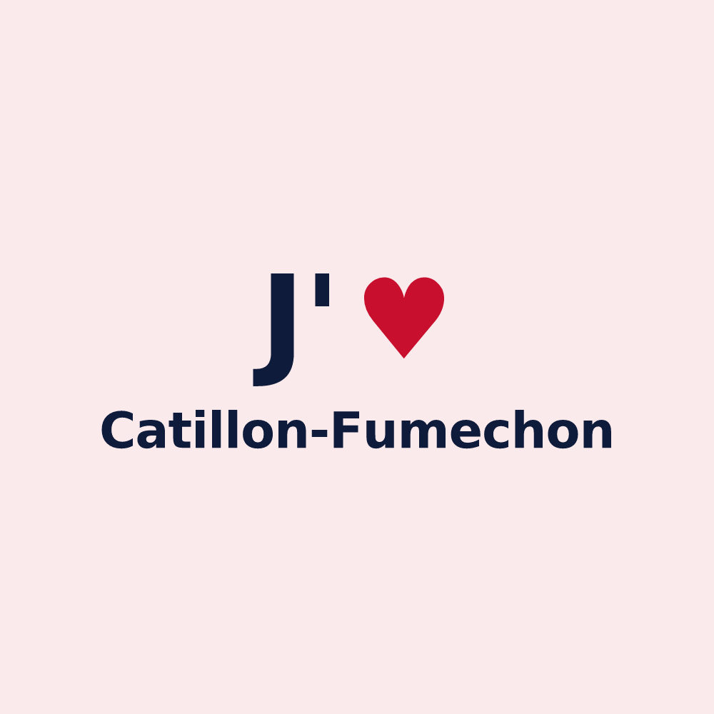 Magnet personnalisé Catillon-Fumechon — design « J'aime Catillon-Fumechon » imprimé sur le magnet