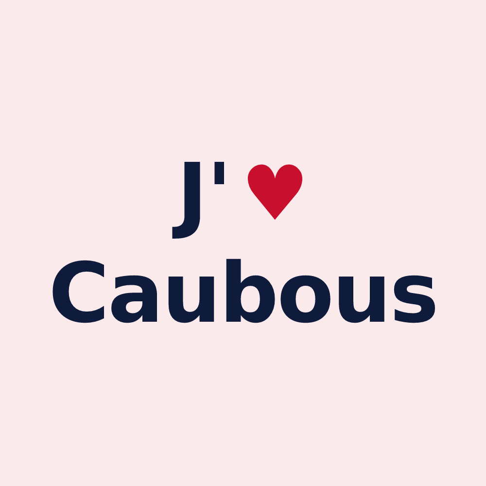 Magnet personnalisé Caubous — design J'aime Caubous