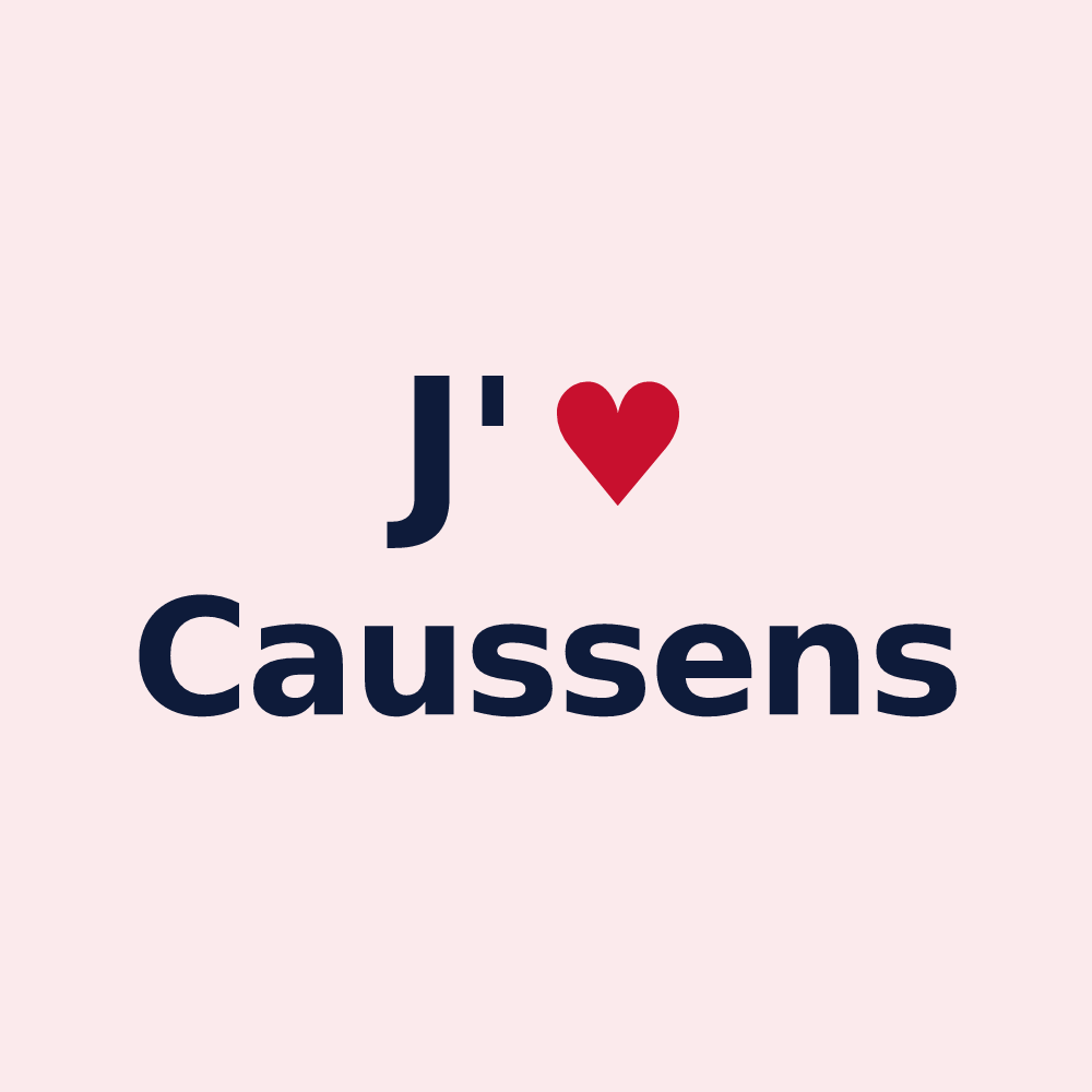 Magnet personnalisé Caussens — design J'aime Caussens