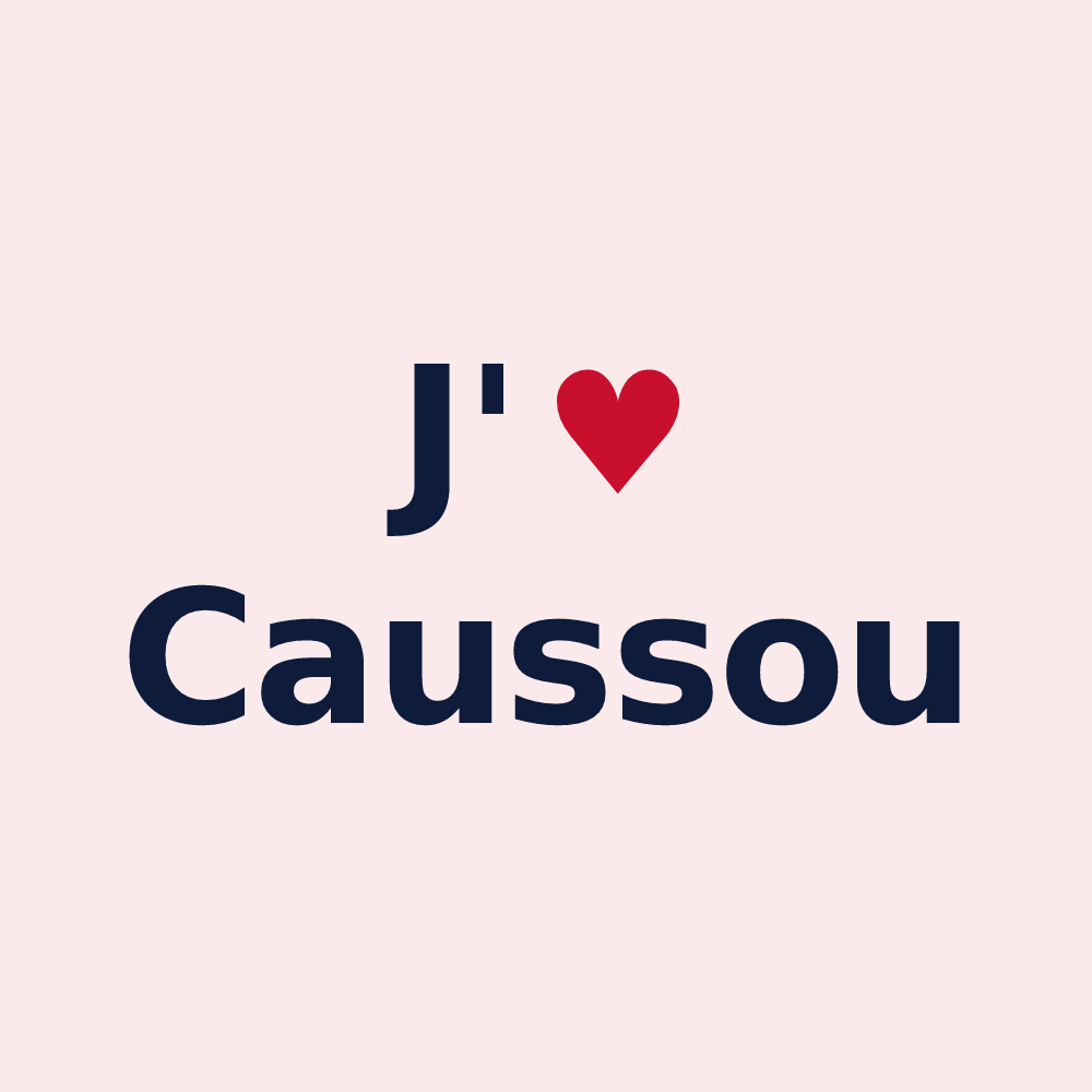 Magnet personnalisé Caussou — design J'aime Caussou