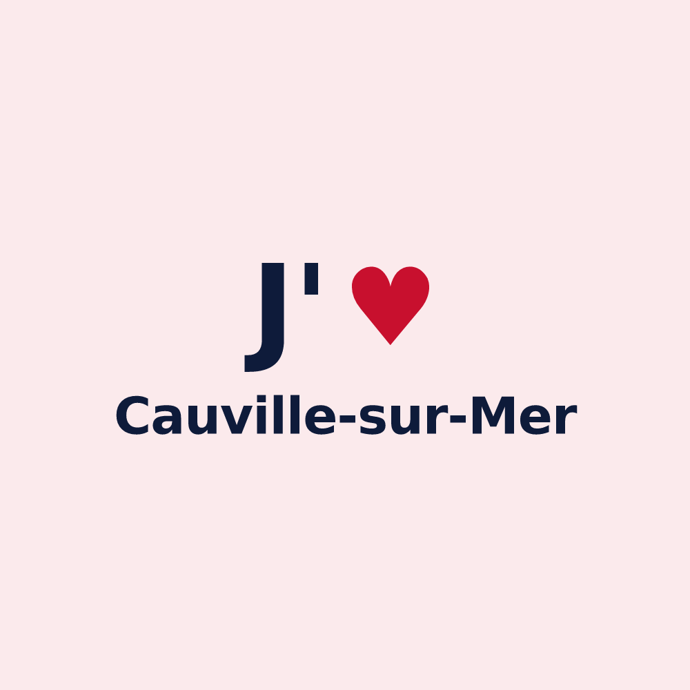 Magnet personnalisé Cauville-sur-Mer — design J'aime Cauville-sur-Mer
