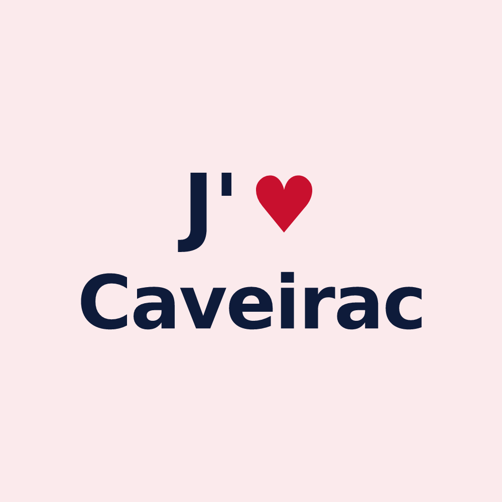 Magnet personnalisé Caveirac — design J'aime Caveirac