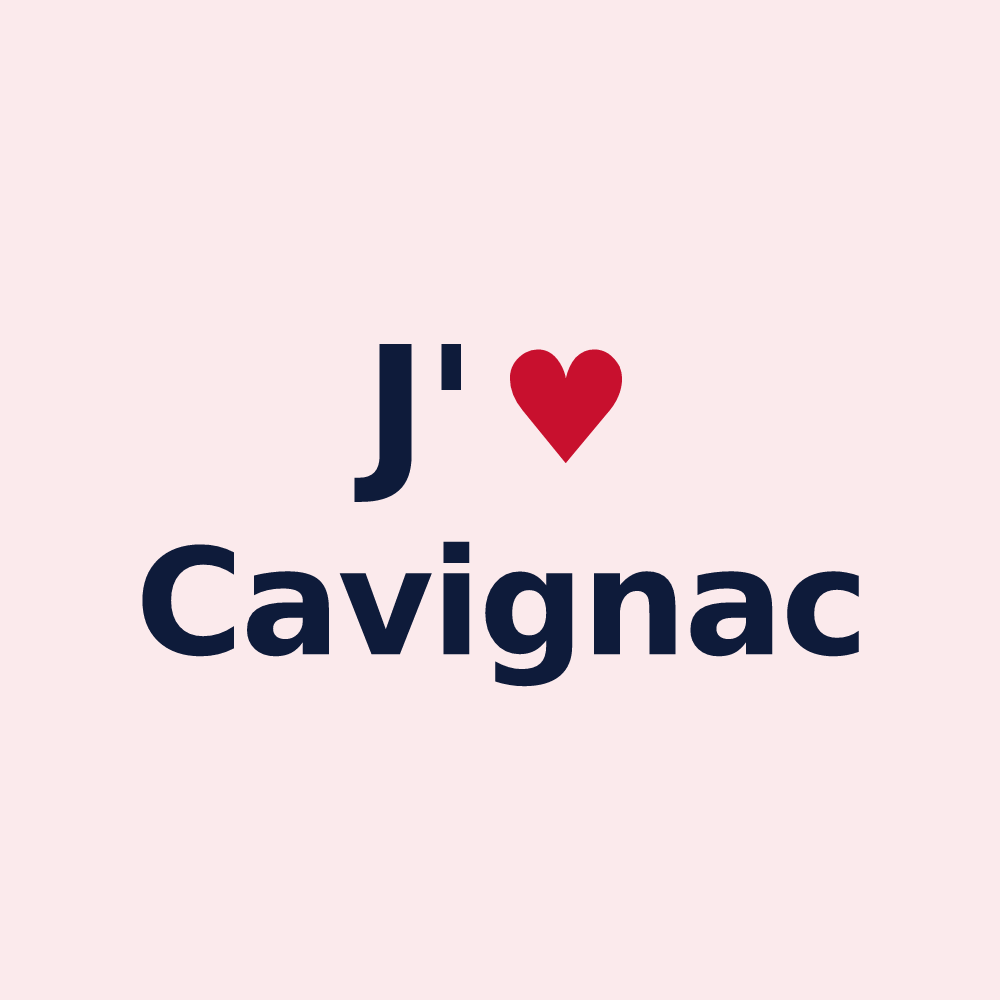 Magnet personnalisé Cavignac — design J'aime Cavignac