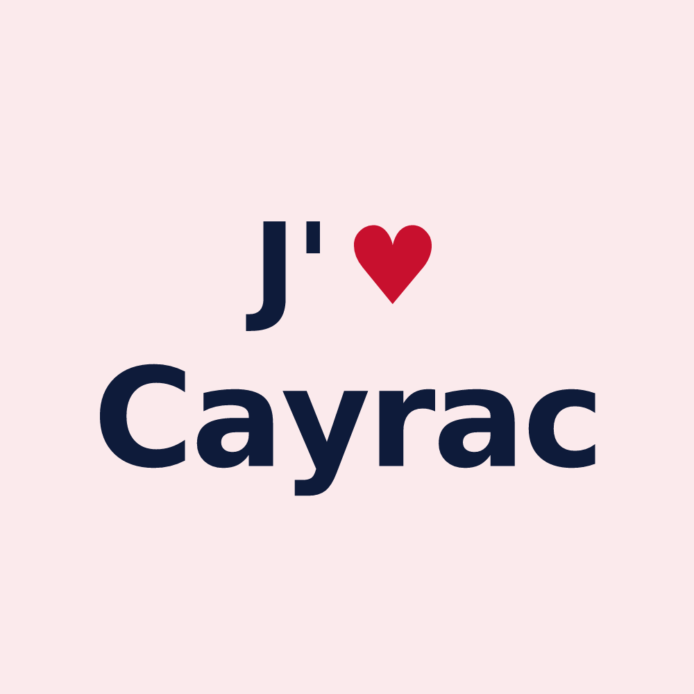 Magnet personnalisé Cayrac — design J'aime Cayrac