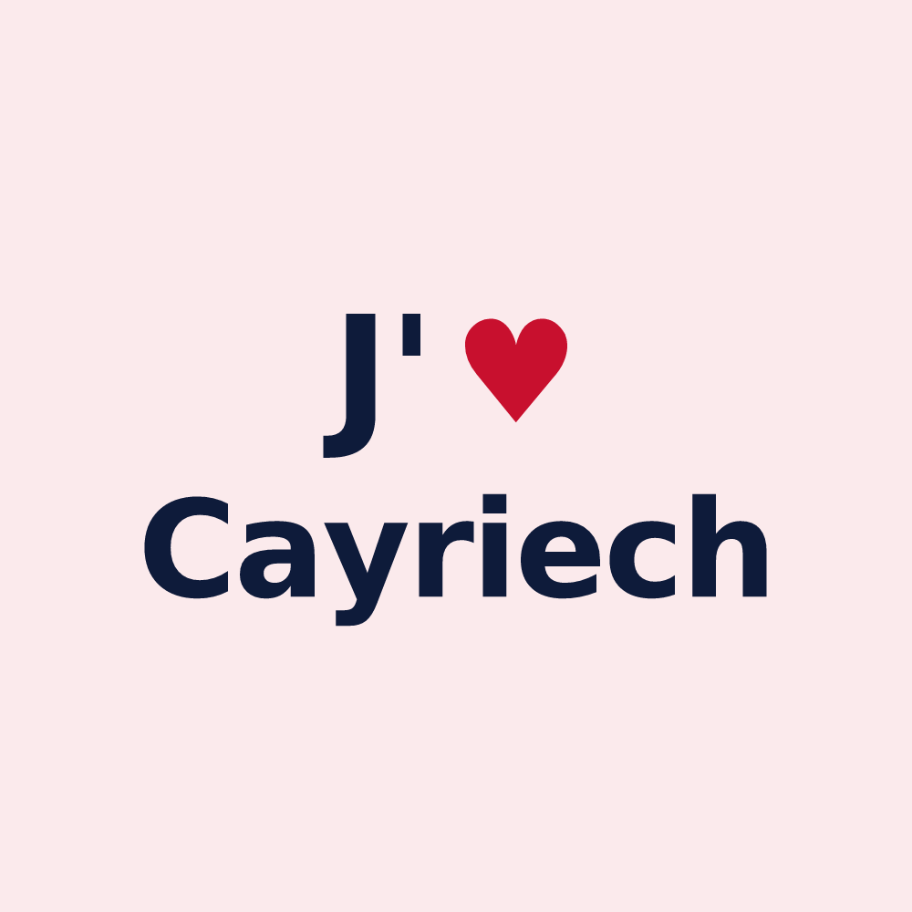 Magnet personnalisé Cayriech — design J'aime Cayriech