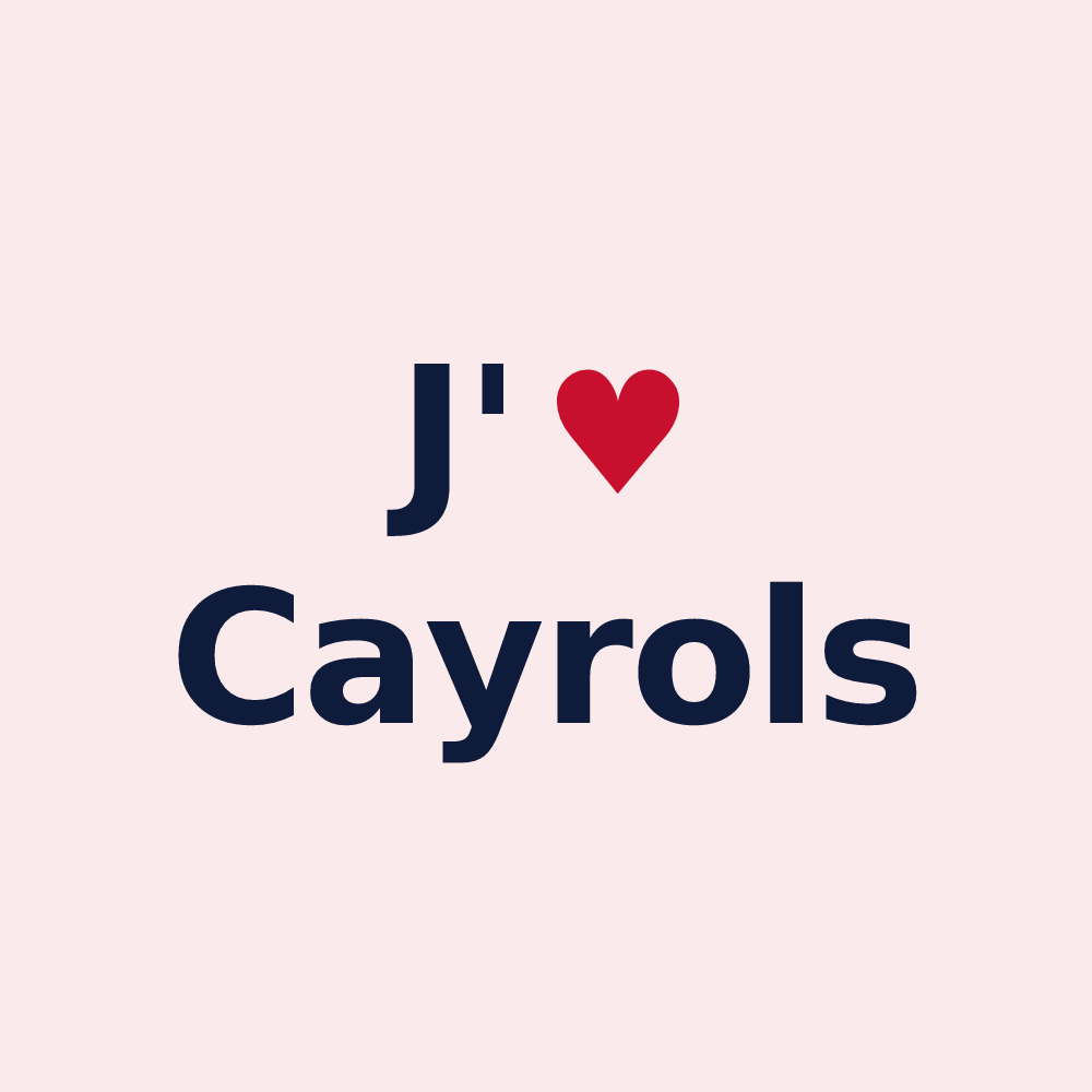 Magnet personnalisé Cayrols — design J'aime Cayrols
