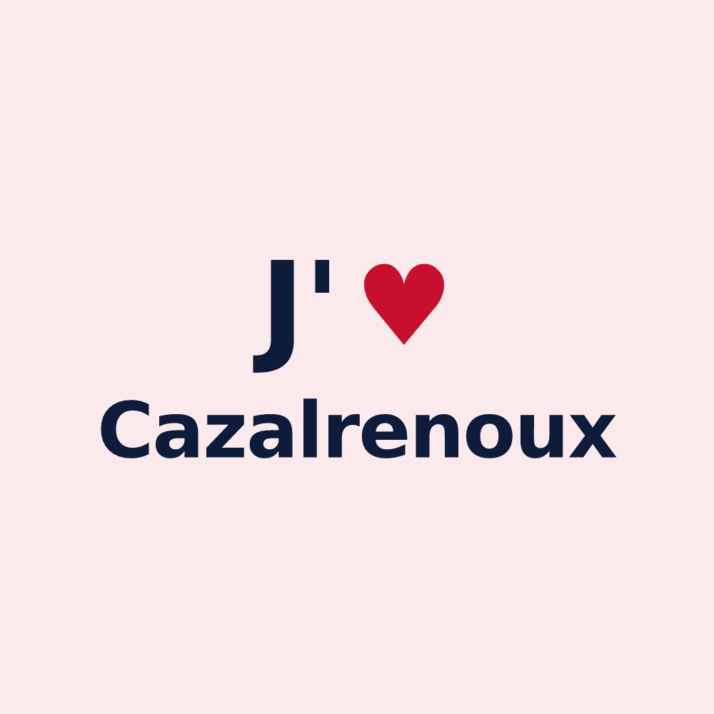 Magnet personnalisé Cazalrenoux — design « J'aime Cazalrenoux » imprimé sur le magnet