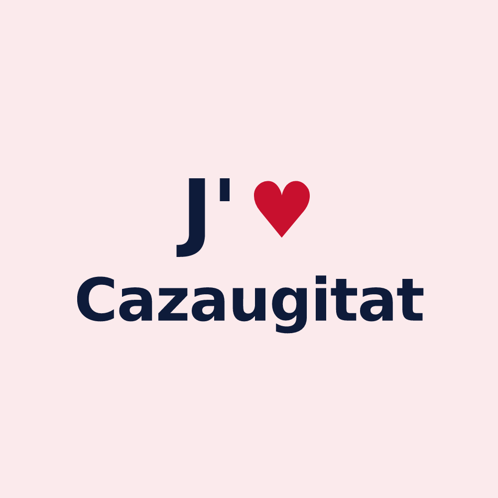 Magnet personnalisé Cazaugitat — design J'aime Cazaugitat