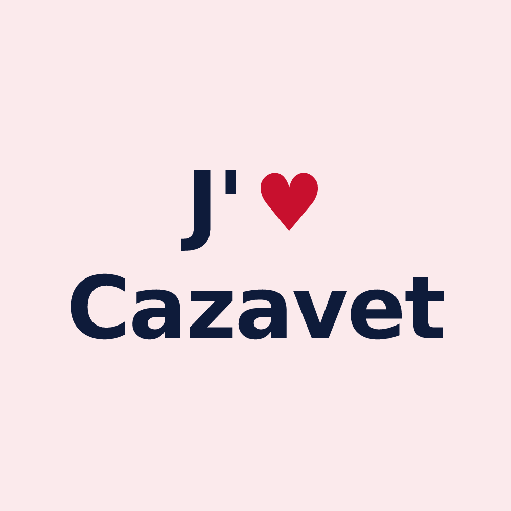Magnet personnalisé Cazavet — design J'aime Cazavet