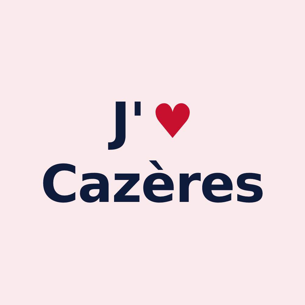 Magnet personnalisé Cazères — design J'aime Cazères