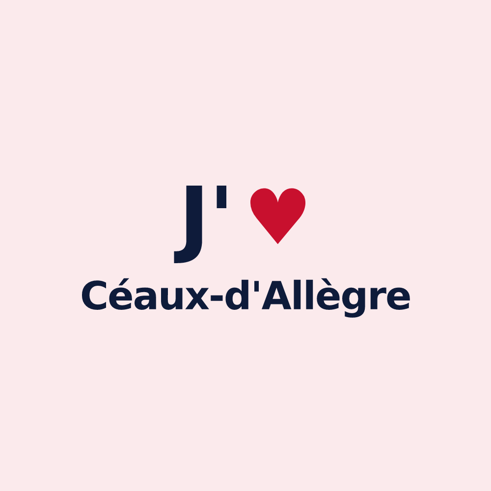 Magnet personnalisé Céaux-d'Allègre — design J'aime Céaux-d'Allègre