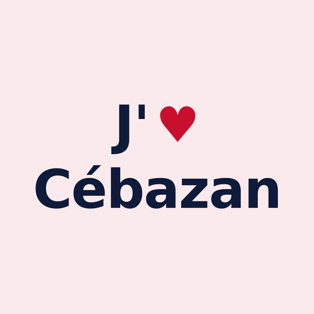 Magnet personnalisé Cébazan — design J'aime Cébazan