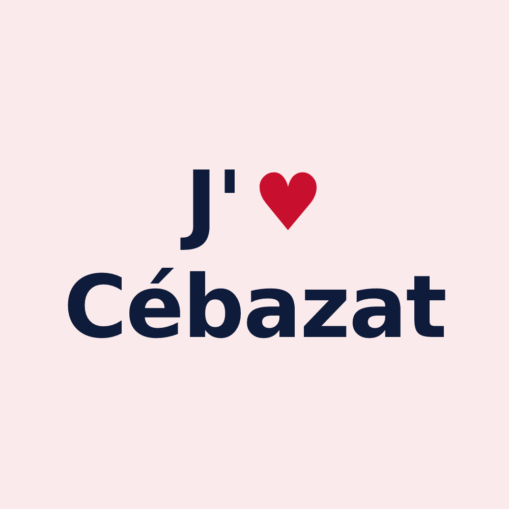 Magnet personnalisé Cébazat — design J'aime Cébazat