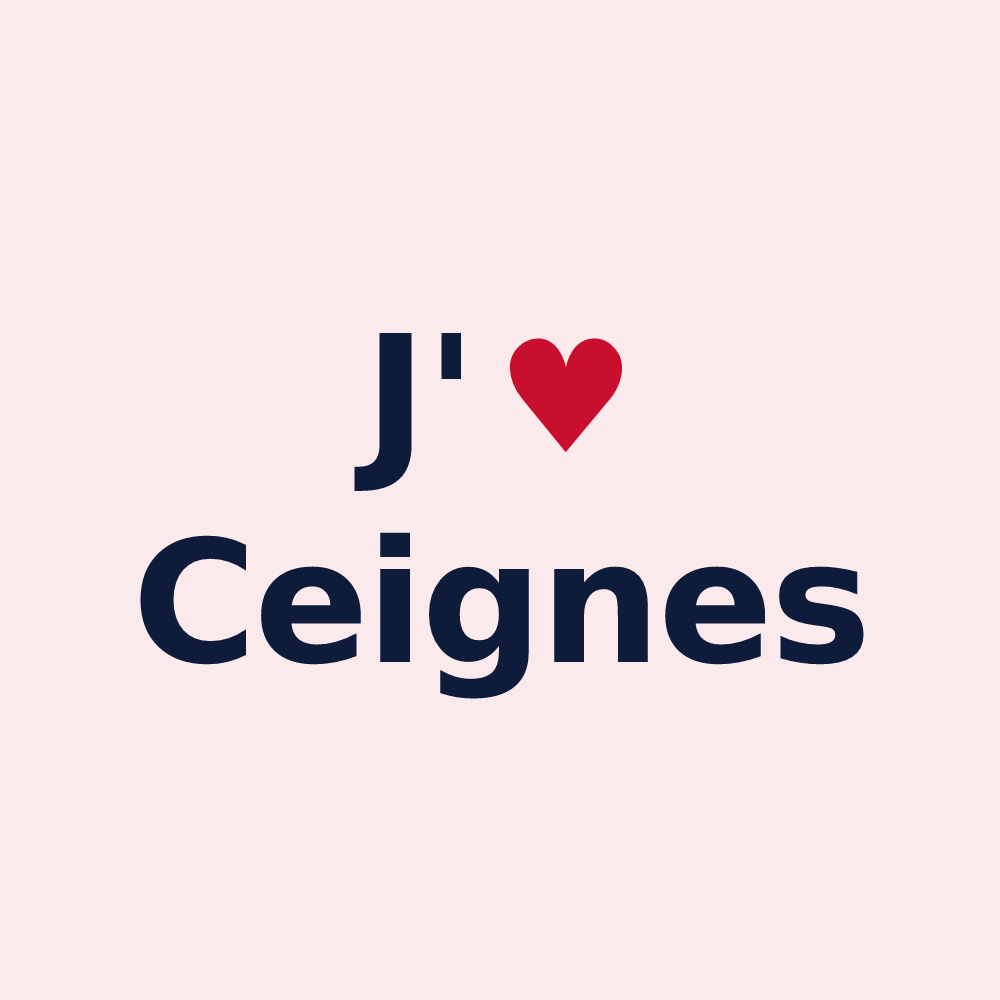 Magnet personnalisé Ceignes — design J'aime Ceignes