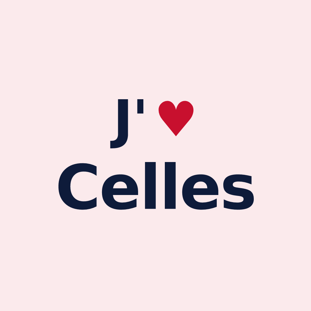 Magnet personnalisé Celles — design J'aime Celles