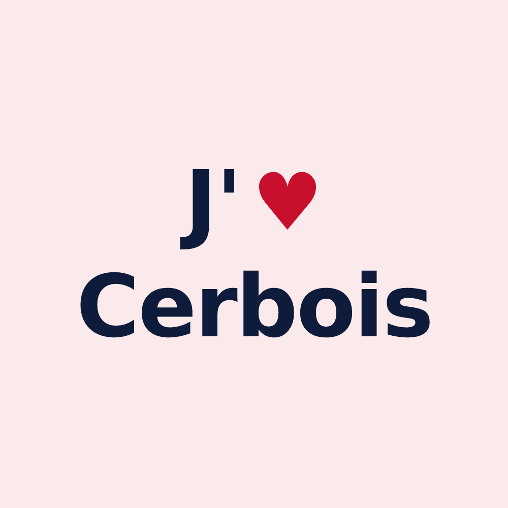 Magnet personnalisé Cerbois — design J'aime Cerbois