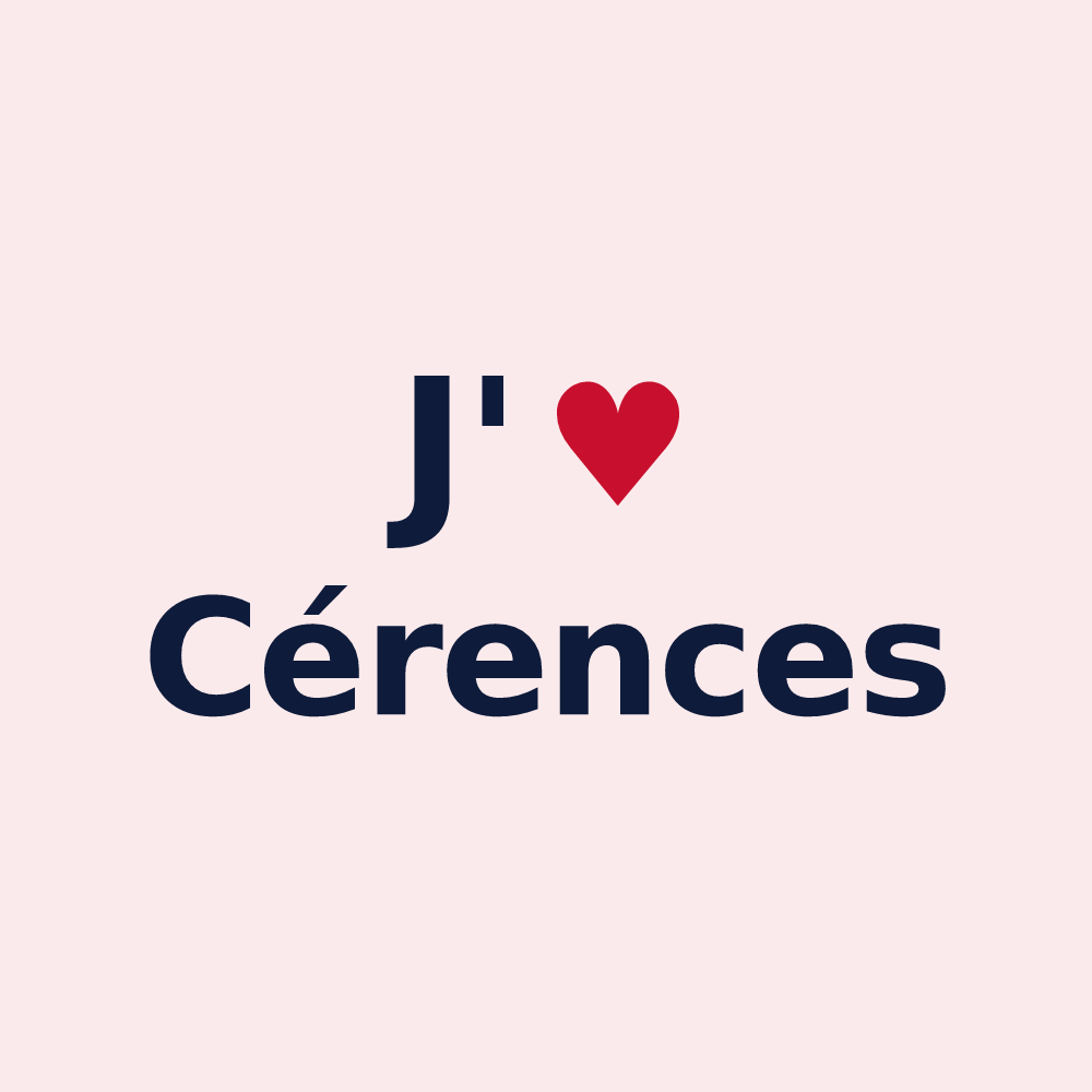 Magnet personnalisé Cérences — design J'aime Cérences
