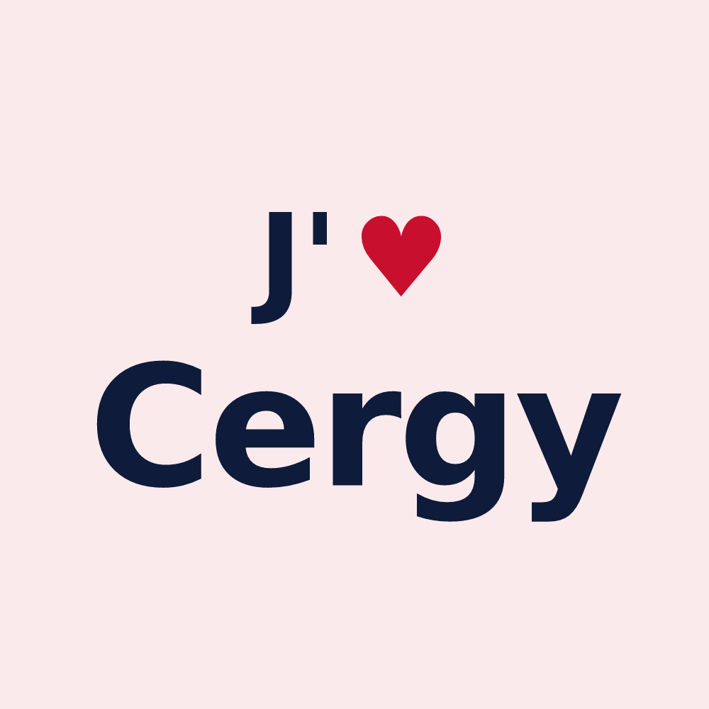 Magnet personnalisé Cergy — design J'aime Cergy