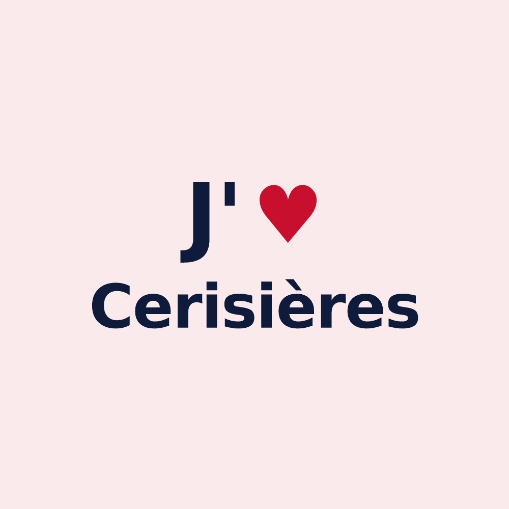 Magnet personnalisé Cerisières — design « J'aime Cerisières » imprimé sur le magnet