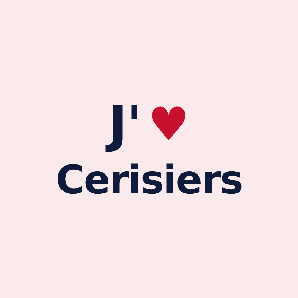 Magnet personnalisé Cerisiers — design J'aime Cerisiers
