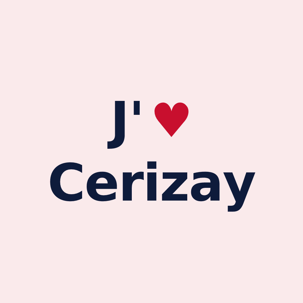 Magnet personnalisé Cerizay — design J'aime Cerizay