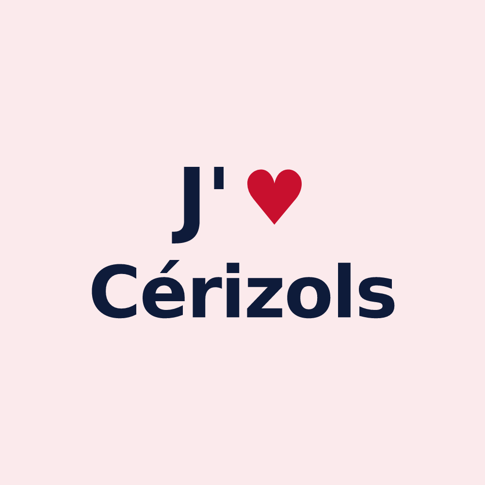 Magnet personnalisé Cérizols — design J'aime Cérizols
