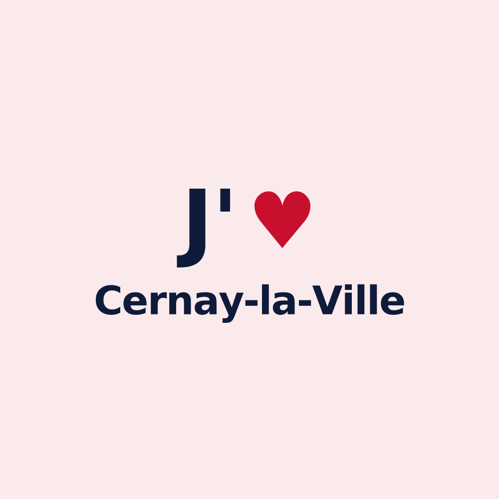 Magnet personnalisé Cernay-la-Ville — design « J'aime Cernay-la-Ville » imprimé sur le magnet