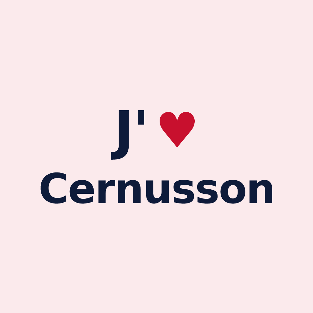 Magnet personnalisé Cernusson — design J'aime Cernusson