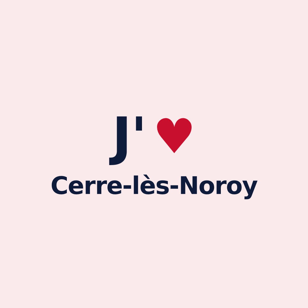 Magnet personnalisé Cerre-lès-Noroy — design « J'aime Cerre-lès-Noroy » imprimé sur le magnet
