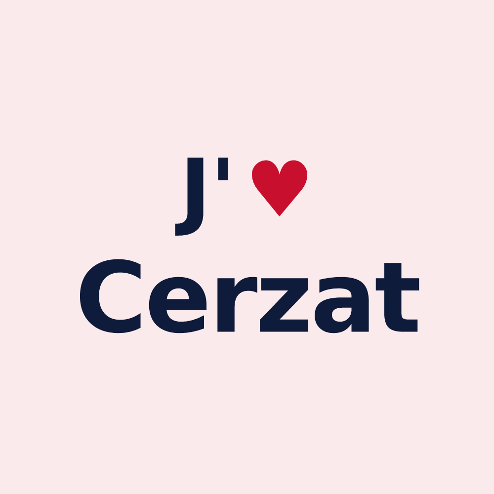 Magnet personnalisé Cerzat — design J'aime Cerzat