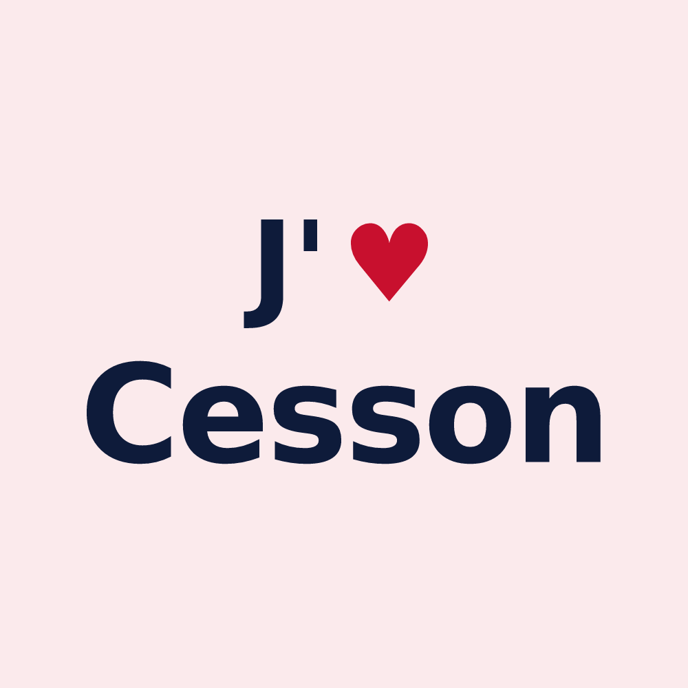 Magnet personnalisé Cesson — design « J'aime Cesson » imprimé sur le magnet