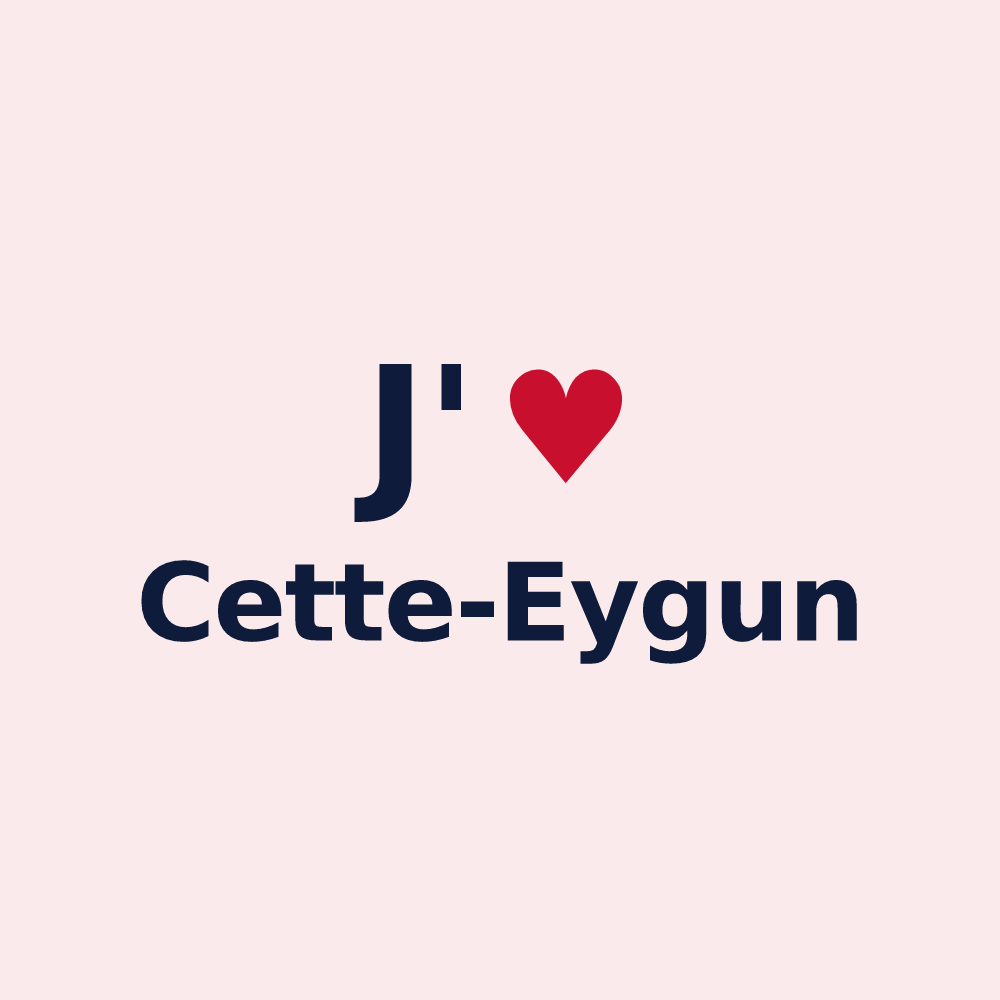 Magnet personnalisé Cette-Eygun — design J'aime Cette-Eygun
