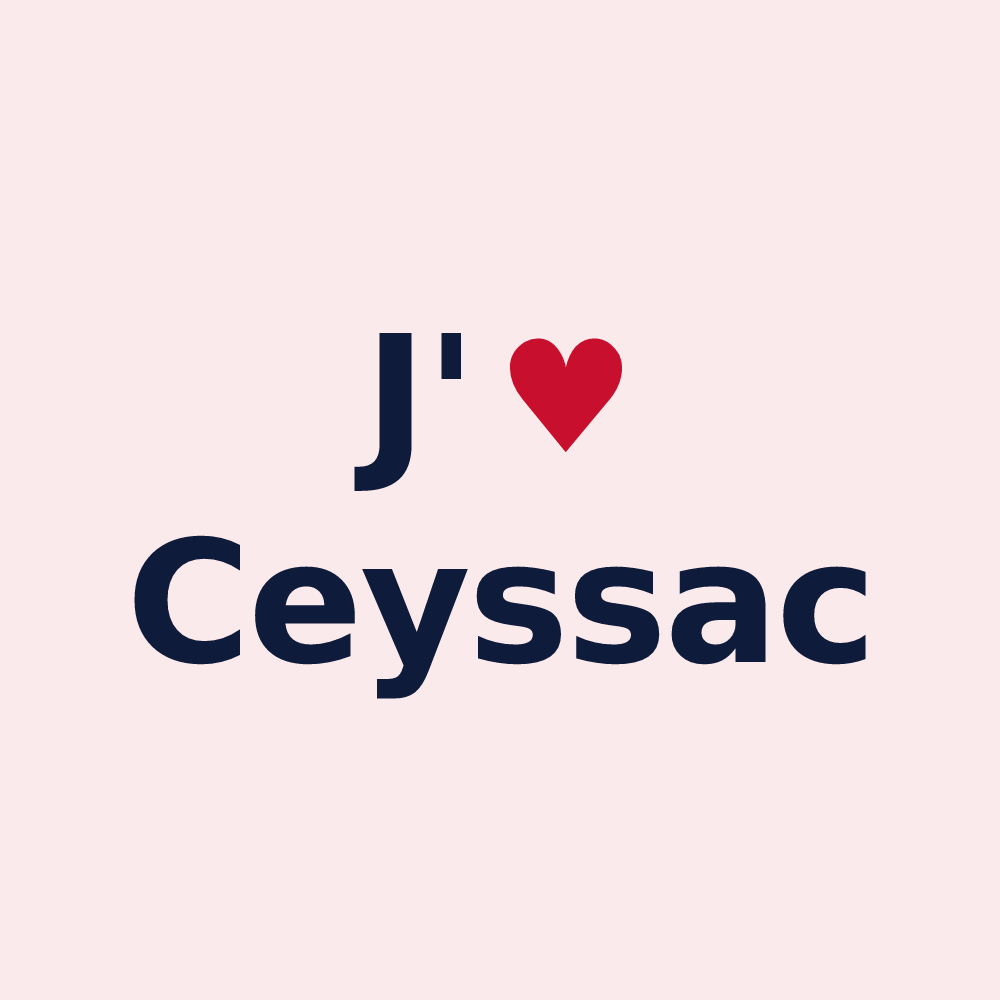 Magnet personnalisé Ceyssac — design J'aime Ceyssac