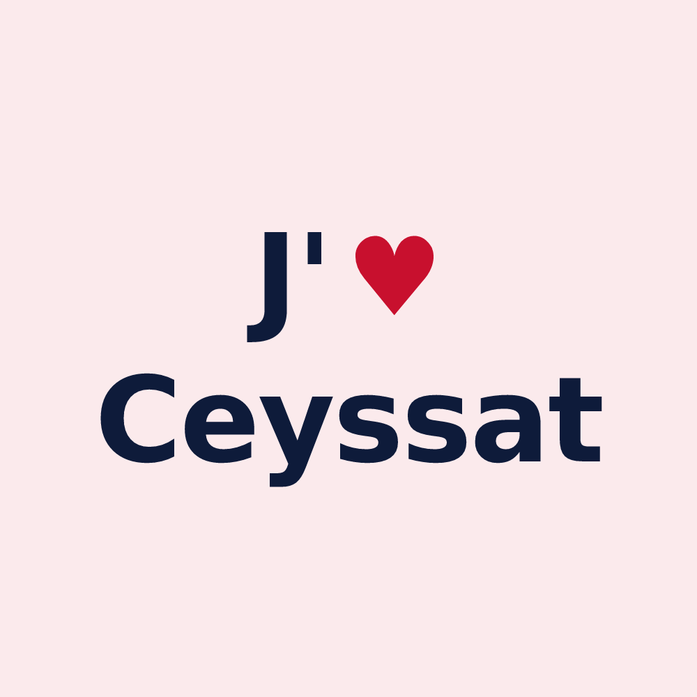 Magnet personnalisé Ceyssat — design J'aime Ceyssat