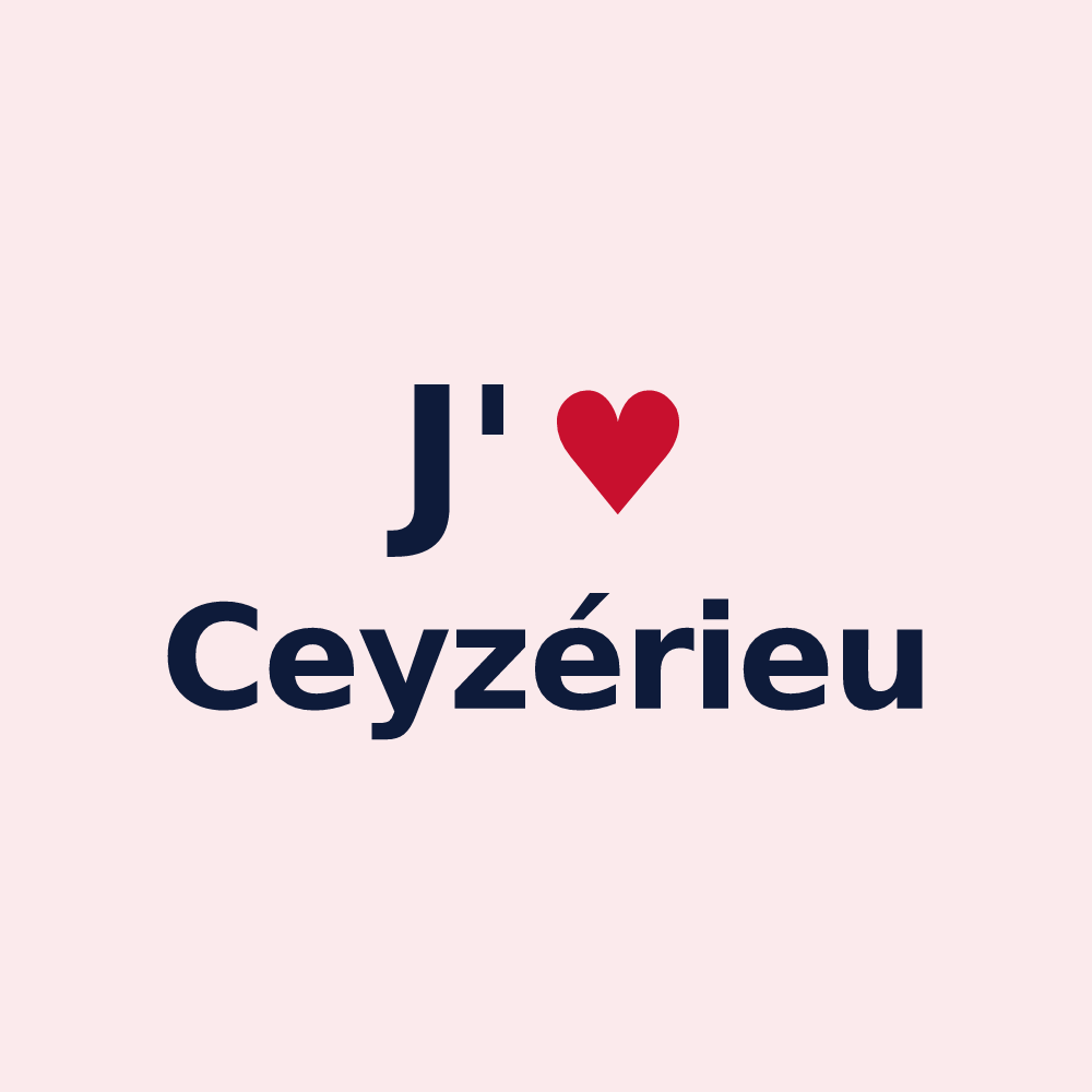 Magnet personnalisé Ceyzérieu — design J'aime Ceyzérieu