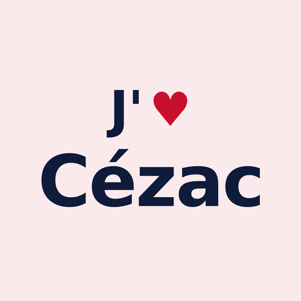 Magnet personnalisé Cézac — design J'aime Cézac