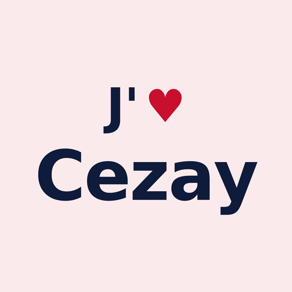 Magnet personnalisé Cezay — design J'aime Cezay
