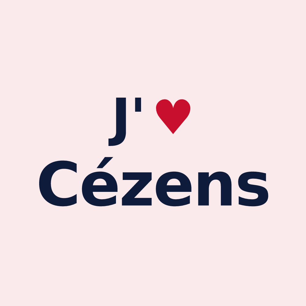 Magnet personnalisé Cézens — design J'aime Cézens