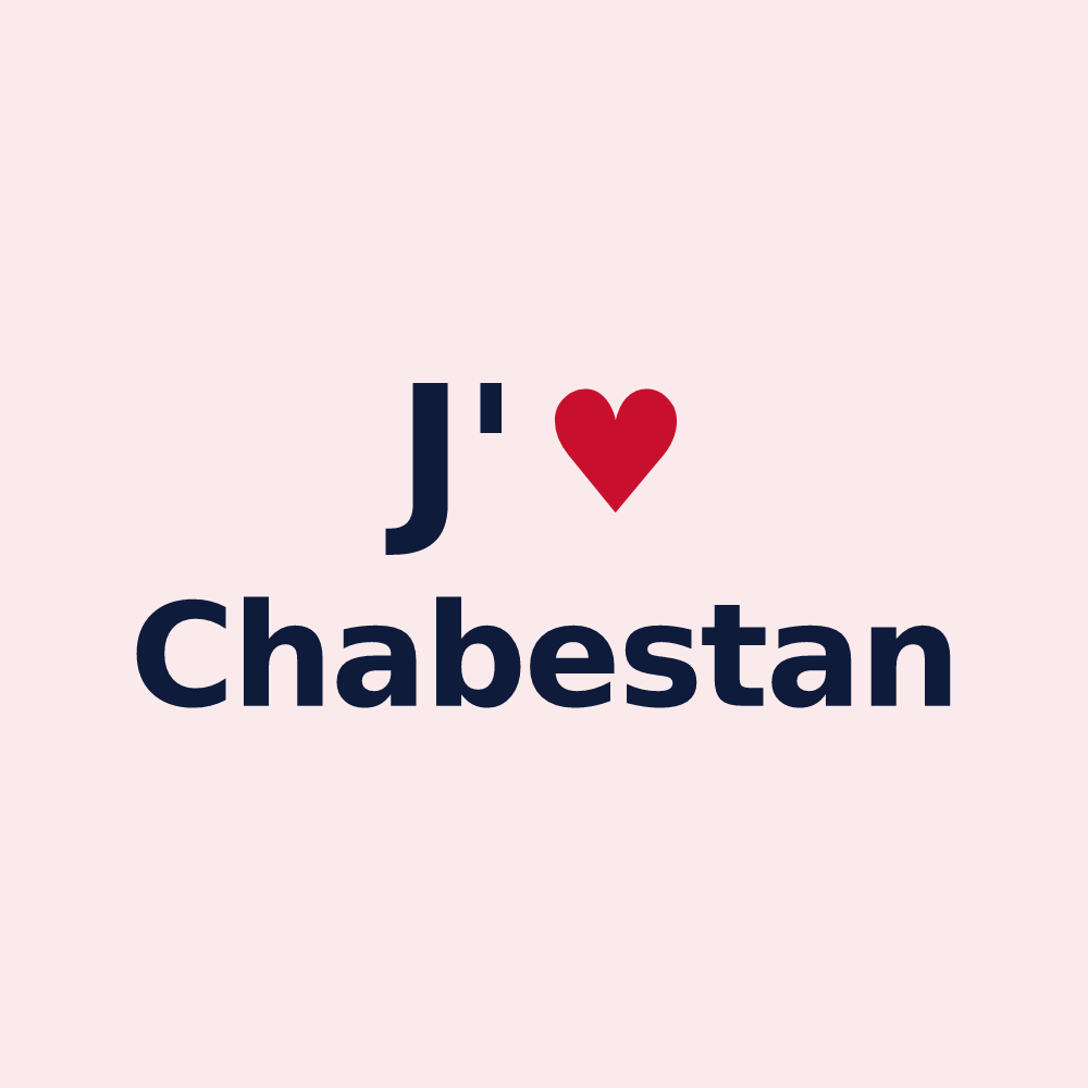 Magnet personnalisé Chabestan — design J'aime Chabestan