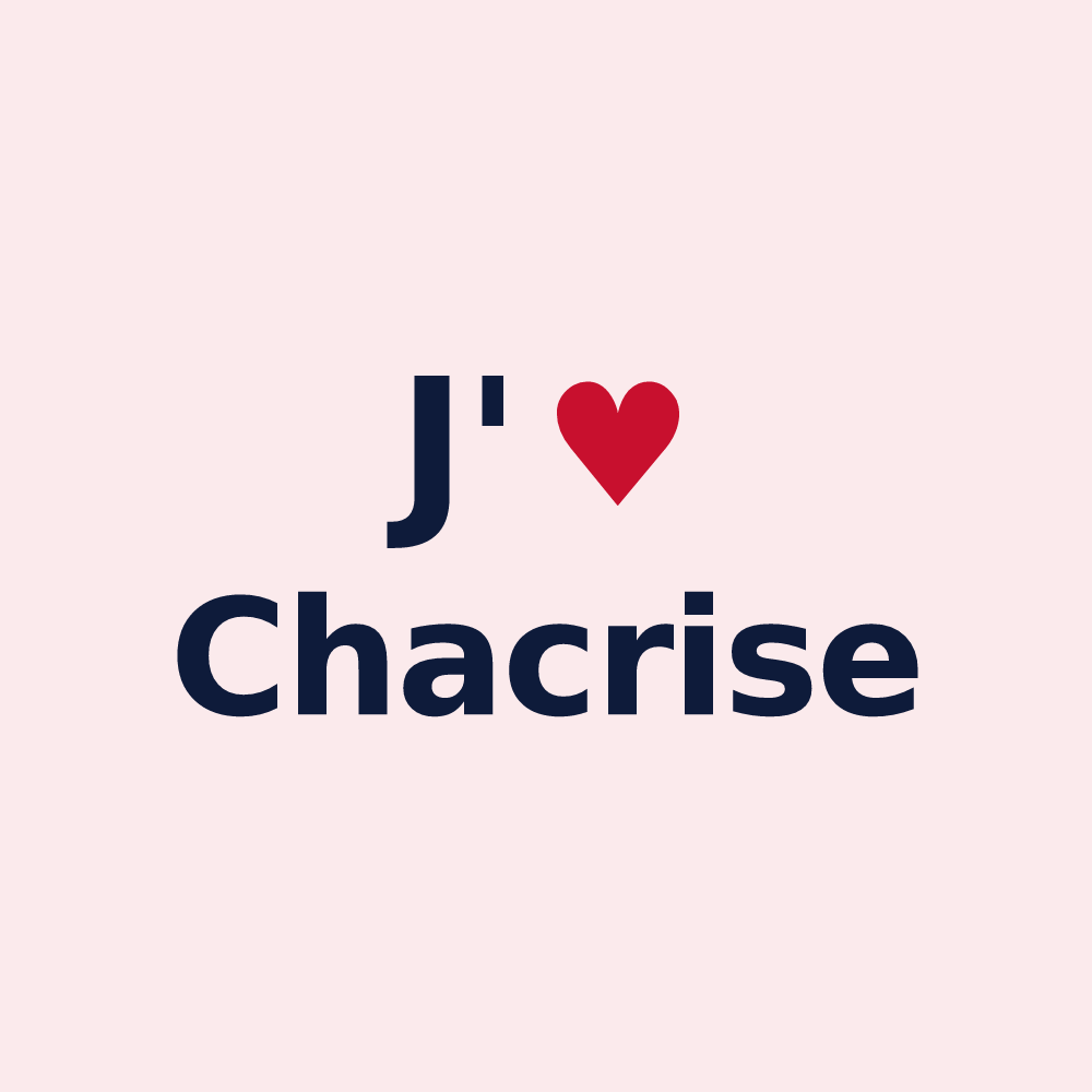 Magnet personnalisé Chacrise — design « J'aime Chacrise » imprimé sur le magnet