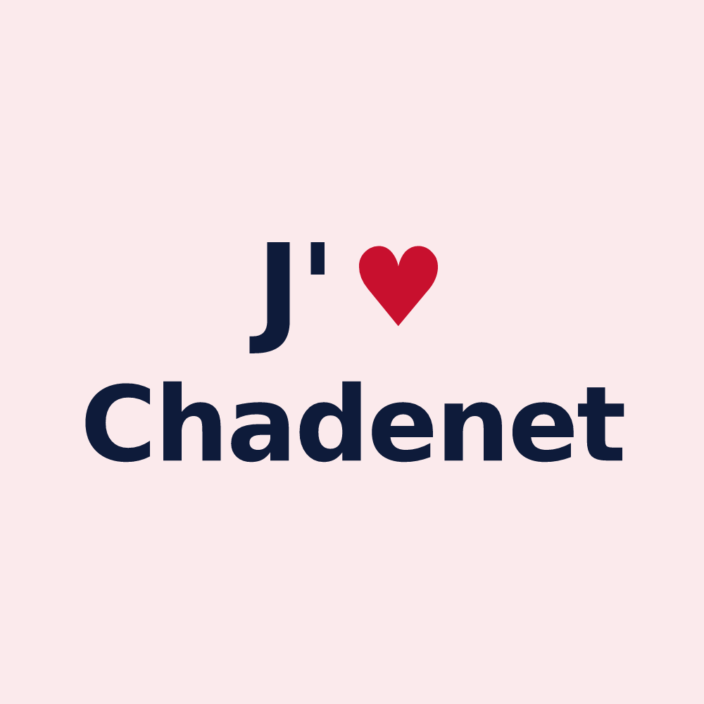 Magnet personnalisé Chadenet — design « J'aime Chadenet » imprimé sur le magnet
