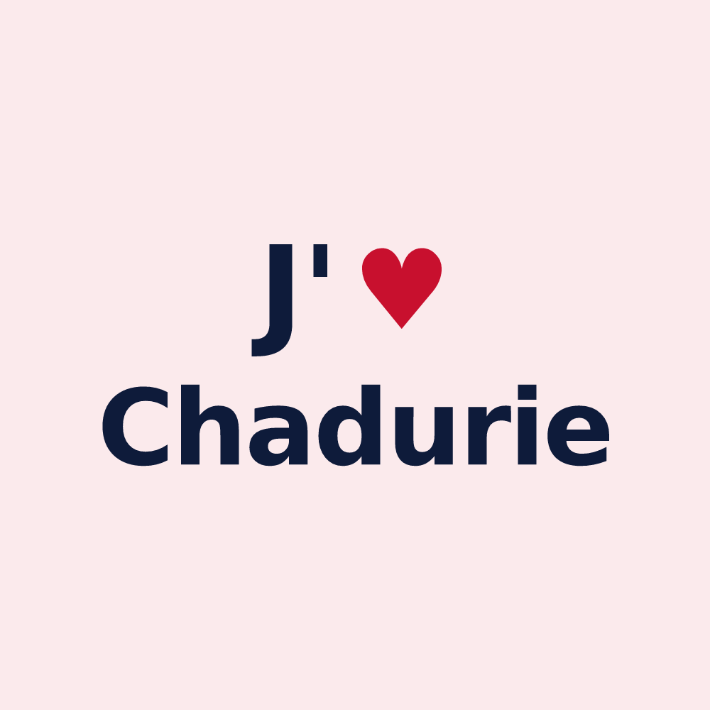 Magnet personnalisé Chadurie — design « J'aime Chadurie » imprimé sur le magnet