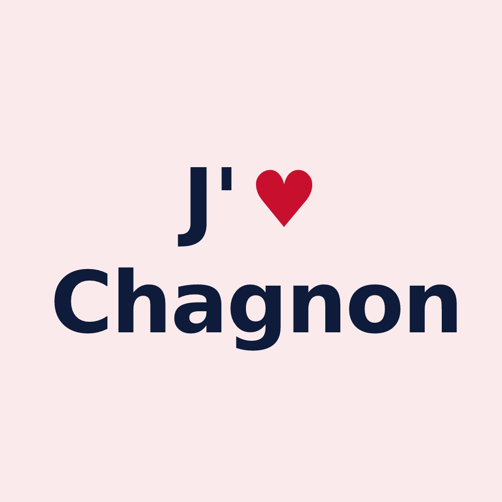 Magnet personnalisé Chagnon — design « J'aime Chagnon » imprimé sur le magnet